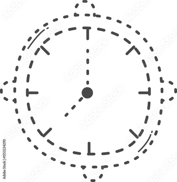 Obraz Classroom accessory. Dotted line of clock.