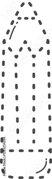 Obraz Classroom accessory. Dotted line of pencil.