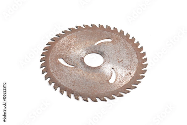 Obraz Rusty Circular saw blade for wood work isolated on white background