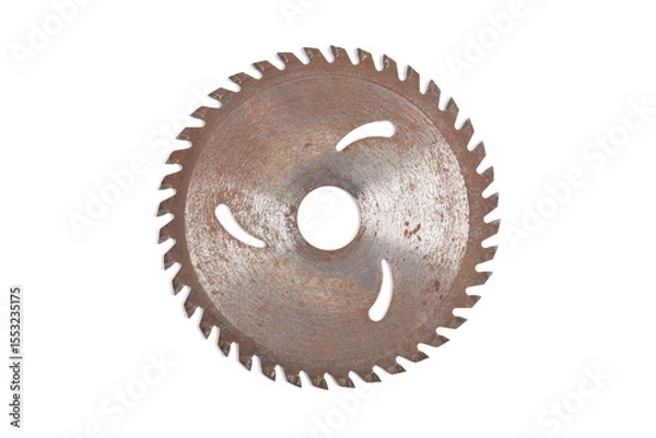 Obraz Rusty Circular saw blade for wood work isolated on white background