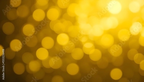Fototapeta Warm Yellow Bokeh Light Background: Soft and Glowing Abstract Design