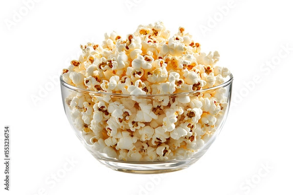 Fototapeta Popcorn in a glass bowl drink in a glass high quality realistic image