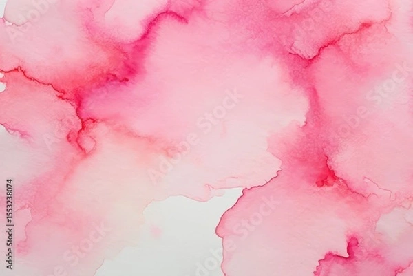 Obraz Abstract pink watercolor paint splashes and stains on white image