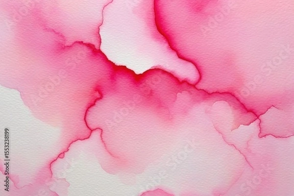 Obraz Pink watercolor paint splashes and stains on textured paper image