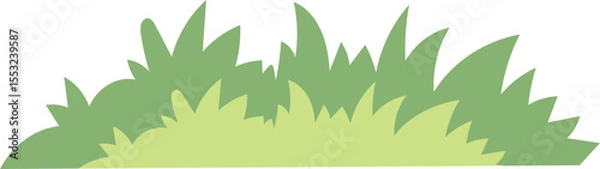 Fototapeta Cartoon bush with sharp pointed leaves in green shades illustration