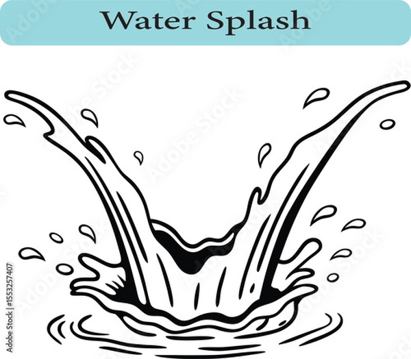 Obraz Dynamic Water Splash Illustration, Vector illustration.