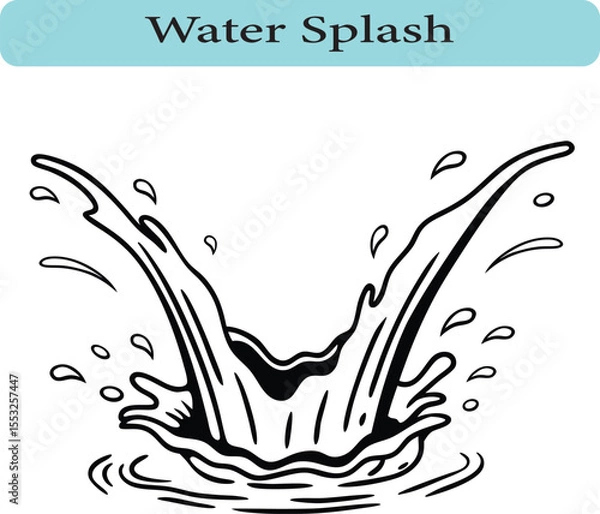 Obraz Dynamic Water Splash Illustration, Vector illustration.
