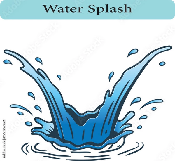 Obraz Dynamic Water Splash Illustration, Vector illustration.