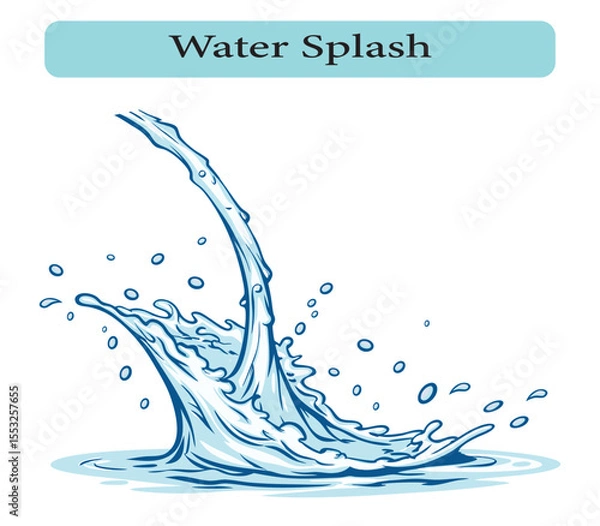 Obraz Dynamic Water Splash Illustration, Vector illustration.