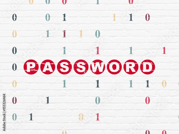 Fototapeta Privacy concept: Password on wall background