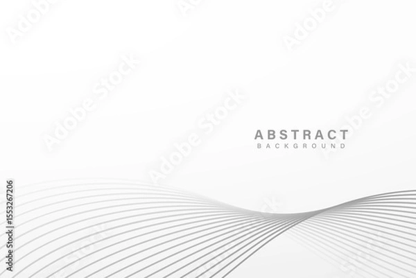 Fototapeta abstract minimalist geometric grey curve lines on white background