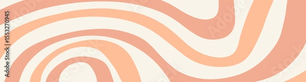 Obraz Twisted distorted retro groovy banner background