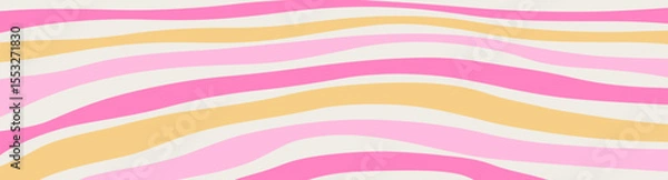 Obraz Twisted distorted retro groovy banner background