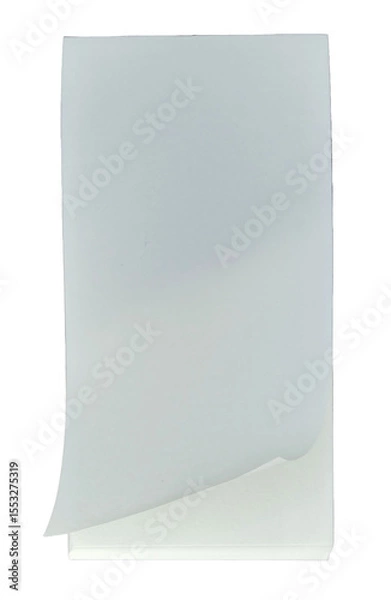 Fototapeta A blank notebook with a curved sheet of paper at the corner on transparent background png file