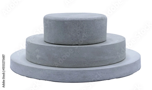 Fototapeta Concrete template podium pedestal for show cosmetic or skin care products display on transparent background png file