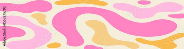 Obraz Twisted distorted retro groovy banner background