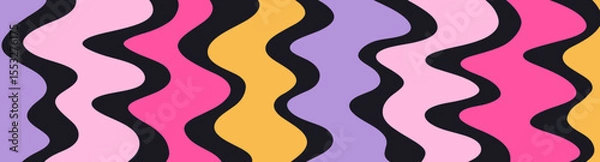 Obraz Twisted distorted retro groovy banner background