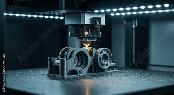 Fototapeta 3d Printing Process Creating Complex Object with Advanced Technology