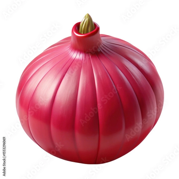 Fototapeta Red Onion Isolated on Transparent Background, Culinary Vegetable for Salads and Savory Dishes