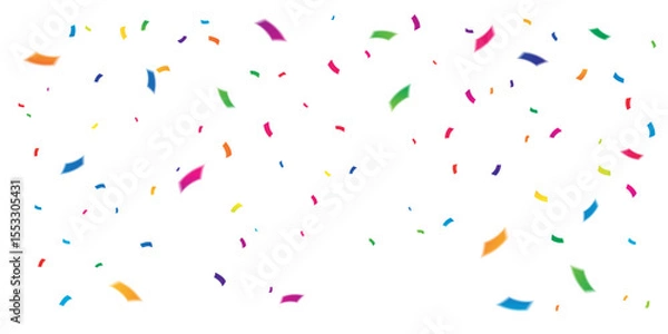 Fototapeta Many Falling Colorful Confetti on White Background for Festive Celebrations. Vector Illustration