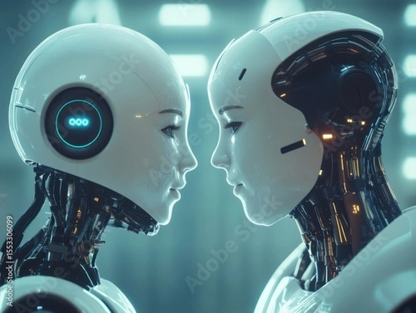 Fototapeta Smart devices offering emotional connection AI helpers supporting individuals reducing loneliness wellbeing
