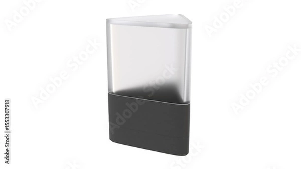 Fototapeta 3d render of a flower pot with a transparent dome on a light background. 3d render.