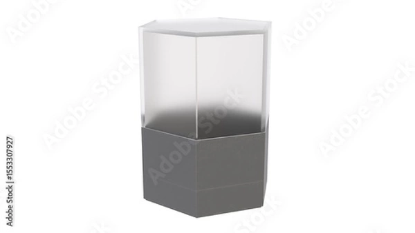 Fototapeta 3d render of a flower pot with a transparent dome on a light background. 3d render.