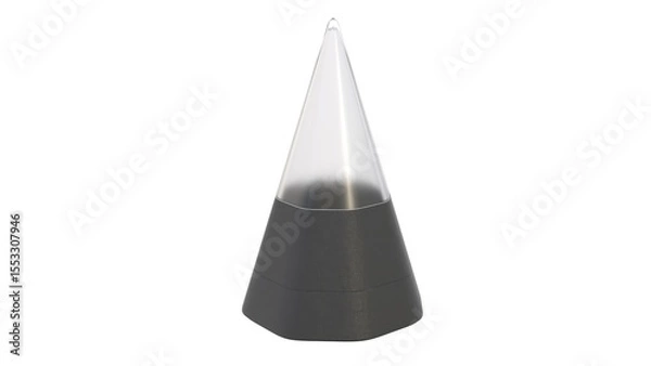 Fototapeta 3d render of a flower pot with a transparent dome on a light background. 3d render.