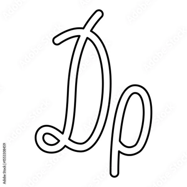 Obraz Symbol or sign of Drachma currency money contour outline line icon black color vector illustration image thin flat style