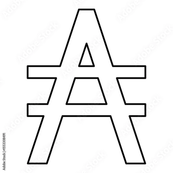 Obraz Austral symbol sign contour outline line icon black color vector illustration image thin flat style