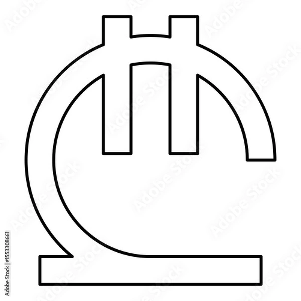 Obraz Georgian lari currency symbol GEL money sign contour outline line icon black color vector illustration image thin flat style