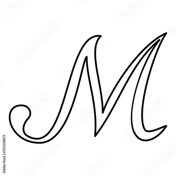 Obraz Mark sign symbol contour outline line icon black color vector illustration image thin flat style