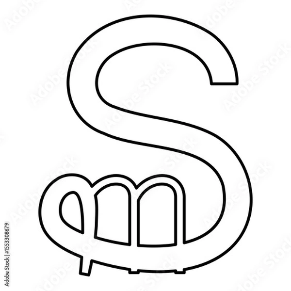 Obraz Spesmilo sign currency symbol money contour outline line icon black color vector illustration image thin flat style