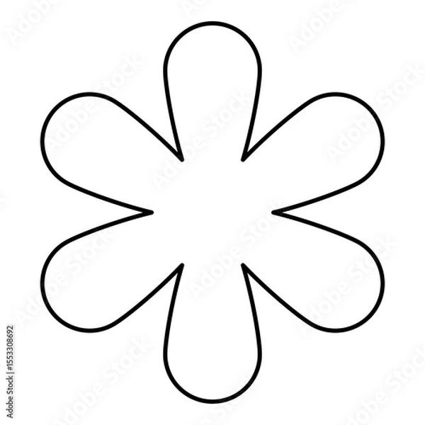Obraz Asterisk sign symbol contour outline line icon black color vector illustration image thin flat style