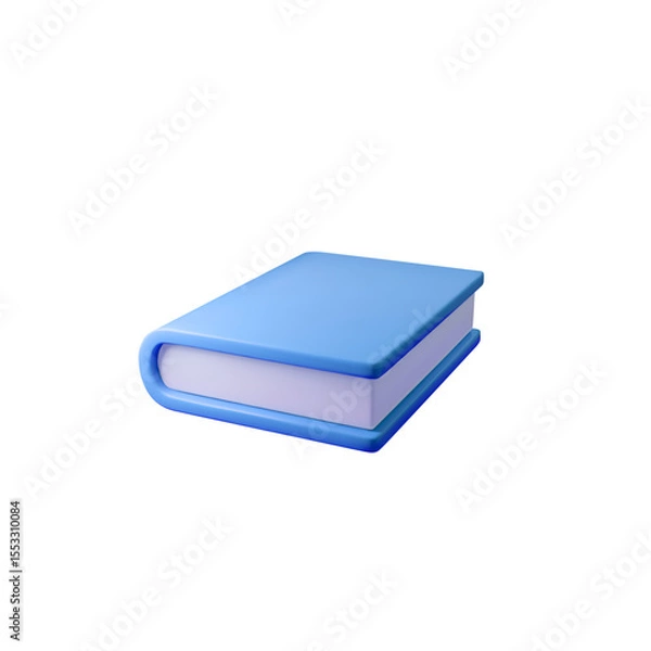Obraz 3d Vector illustration of a closed blue book. Ideal for educational, academic, and knowledge themes. Perfect for school projects, libraries, and digital content.