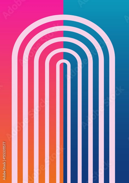 Fototapeta Abstract gradient painting with geometric shapes. Minimalistic graphics.