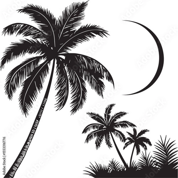 Obraz vector illustration of palm trees
