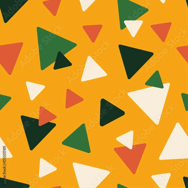 Fototapeta Colorful yellow triangle abstract geometric pattern with simple design shape. Modern background for web banner poster branding wallpaper vector illustration