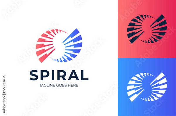 Fototapeta spiral letter s logo. S logotype leading lines and road concept design. Letters with geometric design