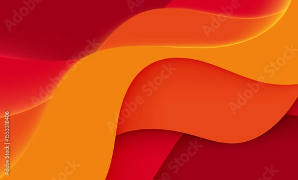 Obraz Red and Yellow Abstract Wave Background Illustration