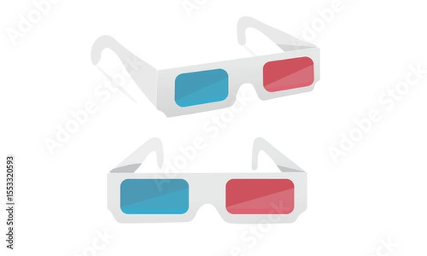 Obraz 3d paper glasses stock vector illustration