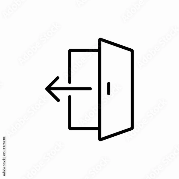 Fototapeta door exit entrance icon vector sign