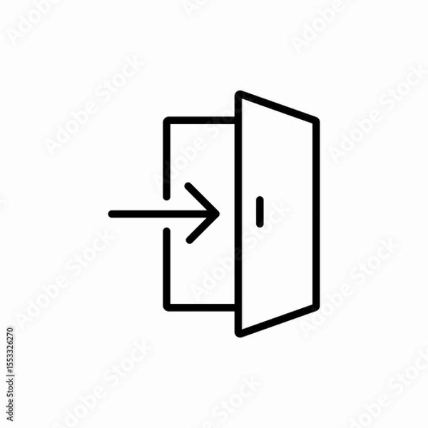 Fototapeta door entrance open icon vector sign