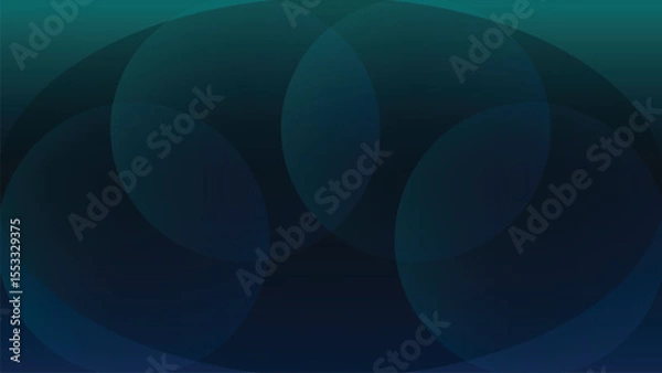 Obraz Modern dark green and blue gradient background with abstract screen circles vector illustration