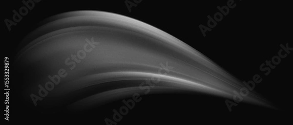 Fototapeta Soft curved monochrome gradient light streak black and white, motion blur noise grain texture. movement sport energy luxury minimal modern design background, website header banner poster backdrop.