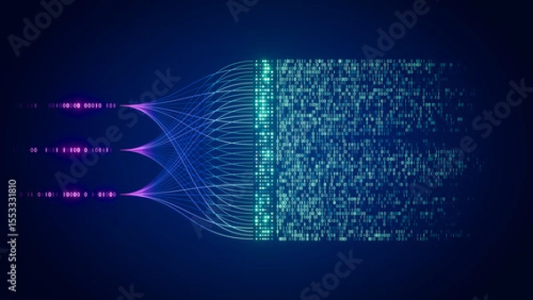 Fototapeta AI transforms data into analytics, enabling business process automation and managing big data with process-driven technology using artificial neural networks and business intelligence for innovation