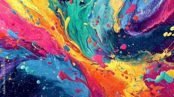 Obraz Vibrant abstract colorful splashes and swirls for LGBTQ creative design inspiration