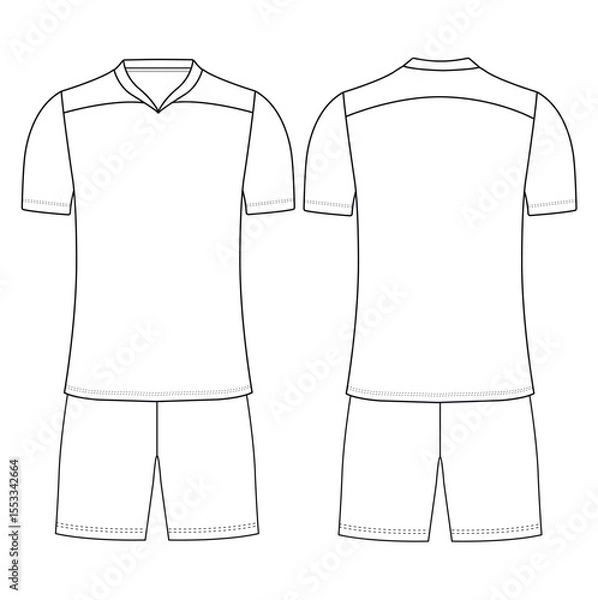 Obraz T-shirt jersey and shorts pant for template front and back VECTOR DESIGN	