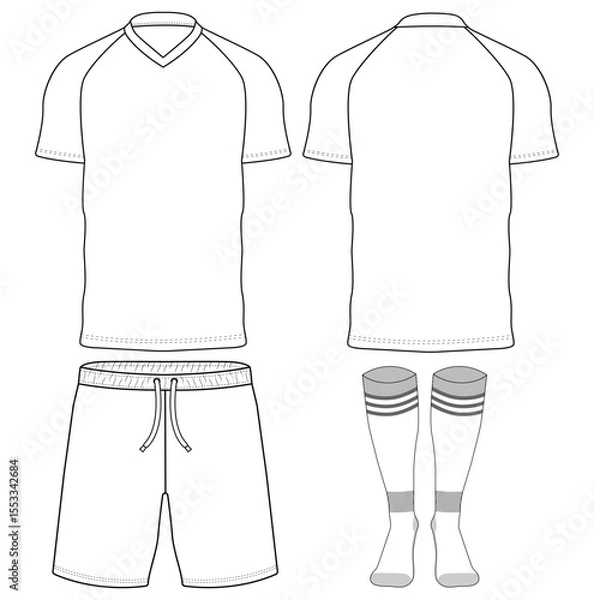 Obraz T-shirt jersey and shorts pant for template front and back VECTOR DESIGN	