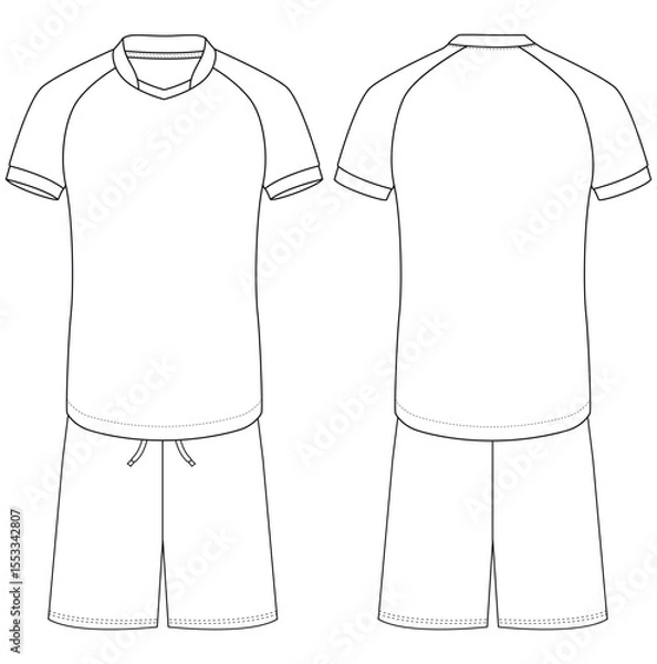 Obraz T-shirt jersey and shorts pant for template front and back VECTOR DESIGN	